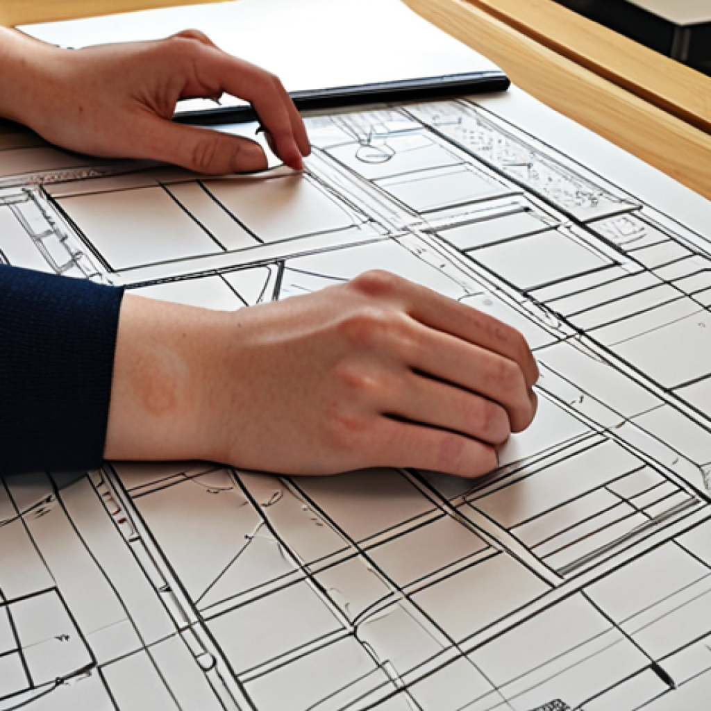 A focused architecture student, appearing determined despite subtle signs of fatigue (e.g., slightly tired eyes), meticulously works on a detailed architectural drawing on a large drafting table. Essential traditional tools such as T-square, triangle rulers, compass, sharp pencils (H, B, 2B), and a precise eraser are neatly arranged. Beside them, a modern laptop displays a 3D building model or intricate plans rendered in professional software like Revit or AutoCAD, symbolizing the blend of classic and contemporary techniques. The workspace is organized but shows evidence of intense thought and discarded preliminary sketches. A simple calculator, a water bottle, and a non-crumbly snack are within reach. The lighting is bright and focused on the work area, conveying a sense of deep concentration and the disciplined effort required for an architecture exam. Realistic, high detail, volumetric lighting, academic setting, focus on precision and mastery.