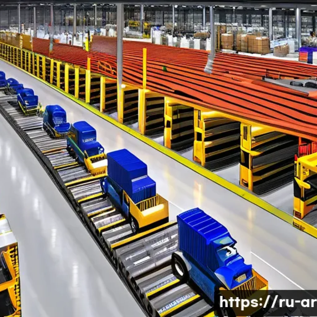 건축 시공에서의 물류 관리 - **Prompt 1: The Command Center of Construction Logistics**
"A bustling, modern construction site...