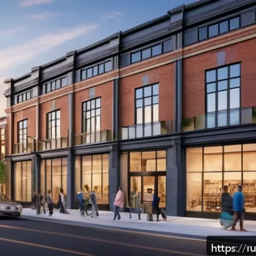 건축가가 직면하는 윤리적 문제와 해결 사례 - A modern urban streetscape featuring a historic building facade seamlessly integrated with smart, en...