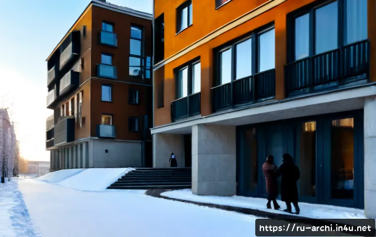 건축 설계의 심미성과 실용성 균형 - Photorealistic contemporary residential building in Moscow, elegant glass-and-stone facade balanced ...